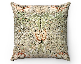 Poduszka secesyjna, poduszka William Morris, zielona poduszka dekoracyjna, poduszka kwiatowa, poduszka dekoracyjna vintage, dekoracja vintage, poduszka botaniczna