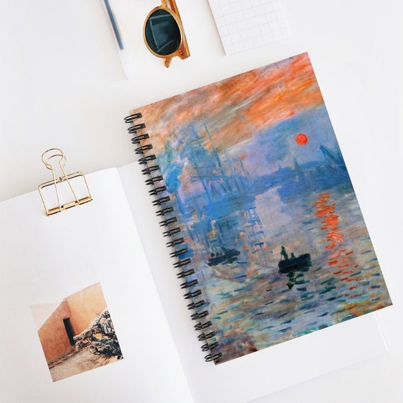 Monet Notebook, Claude Monet, Ocean Notebook, Sunset Notebook, Claude Monet Art, Ocean Sunset, Ocean Journal, Art Notebook, Monet Journal