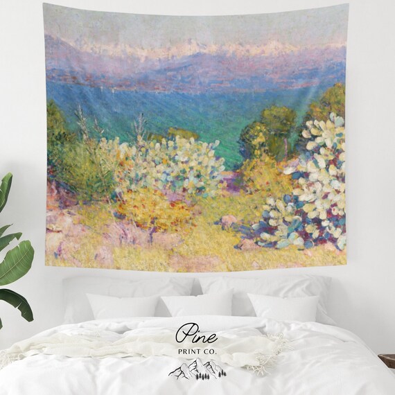Art Tapestry, Landscape Tapestry, Mountain Tapestry, Nature Painting, Ocean Tapestry, Rainbow Tapestry, Seaside Painting, Mountain Painting