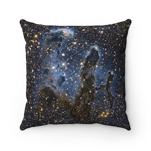 Space Pillow, Hubble Telescope, Blue Gold Pillow, Space Decor, Nebula Decor, NASA Gift, Space Gift, Astrophotography, NASA Decor, Star Decor