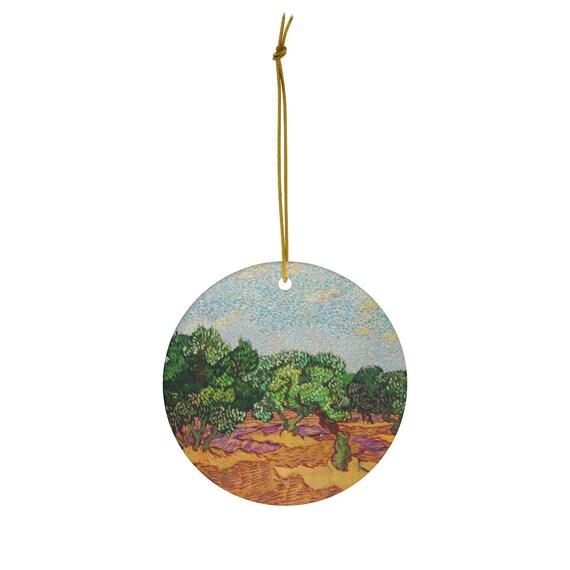 Van Gogh Ornament, Art Ornament, Tree Ornament, Christmas Ornament, Ceramic Ornament, Fine Art Gift, Tree Painting, Van Gogh Painting