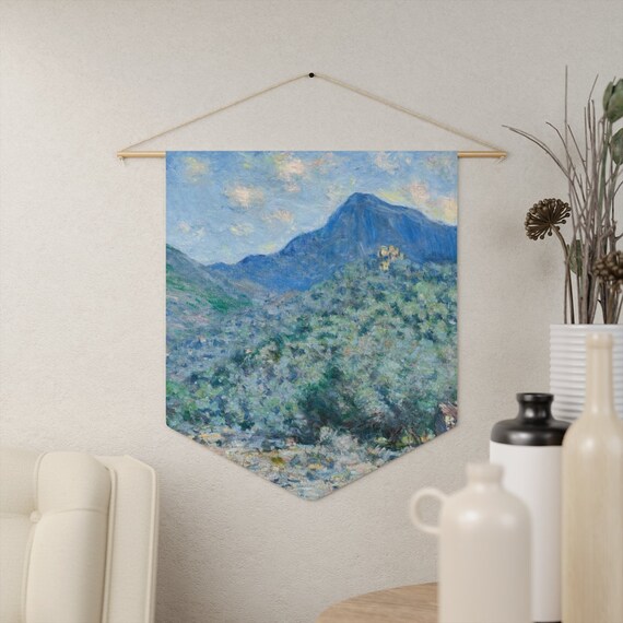 Monet Painting, Monet Wall Art, Mountain Tapestry, Mountain Painting, Claude Monet, Blue Wall Art, Blue Painting, Claude Monet Art