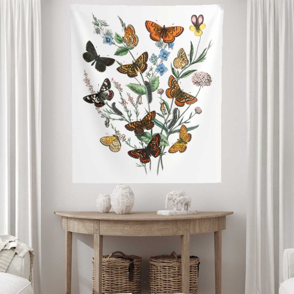 Butterfly Tapestry Boho Tapestry Vintage Tapestry Vintage Etsy