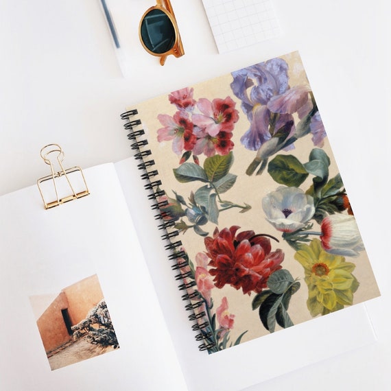 Floral Notebook, Spiral Notebook, Watercolor Notebook, Watercolor Floral, Flower Spiral Notebook, Floral Journal, Botanical Notebook
