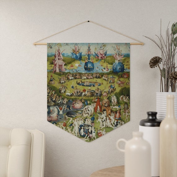 Garden Of Earthly Delights, Renaissance Tapestry, Medieval Art, Fine Art Tapestry, Hieronymus Bosch, Vintage Tapestry, Surrealist Art