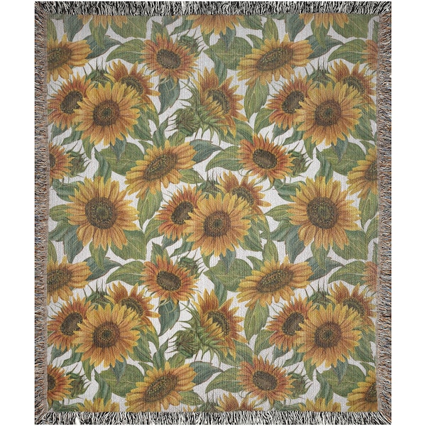 Cartoon Sunflower Pattern Print Blanket