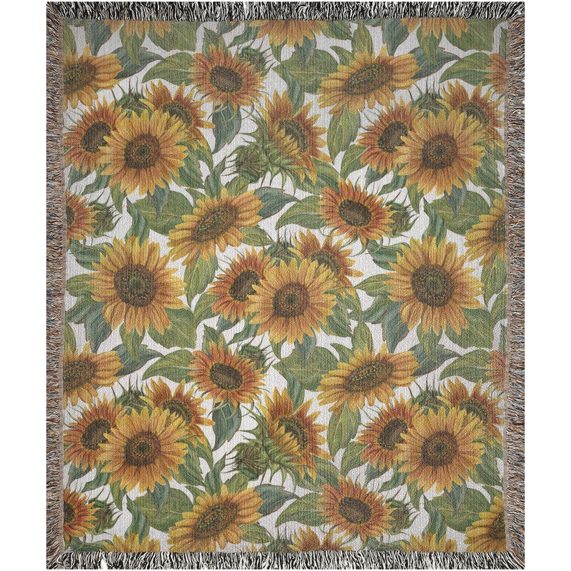 Sunflower Cartoon Pattern Print Hooded Blanket