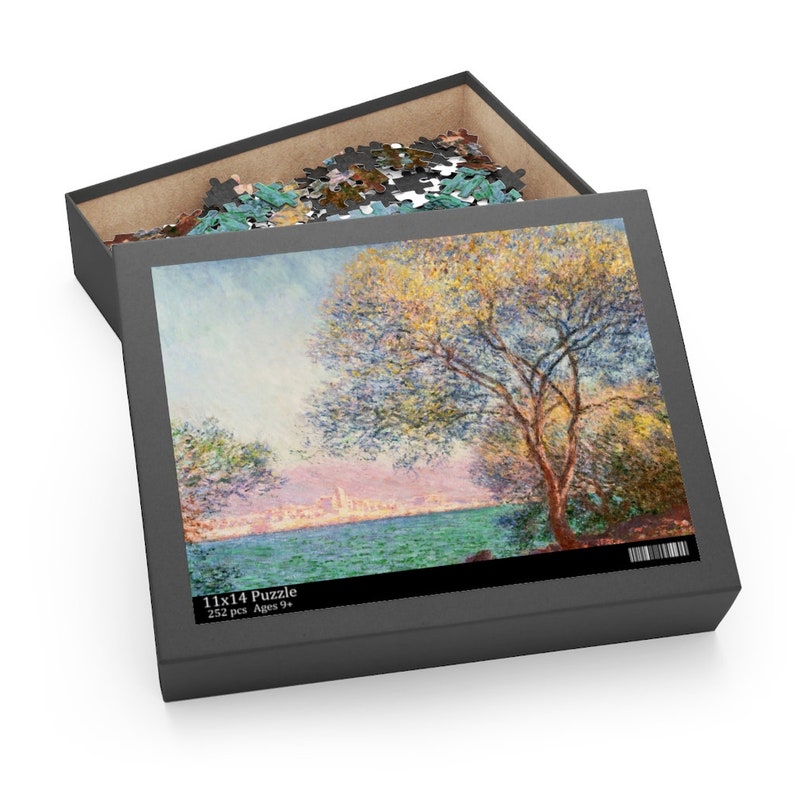 Monet Puzzle - Claude Monet Antibes Scene Jigsaw - Vibrant Color Print, Chipboard Material, Multiple Sizes Gift image 1