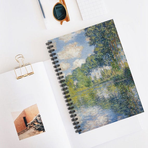 Monet Notebook, Spiral Notebook, Tree Notebook, Landscape Painting, Monet Painting, Claude Monet, Nature Notebook, Monet Art