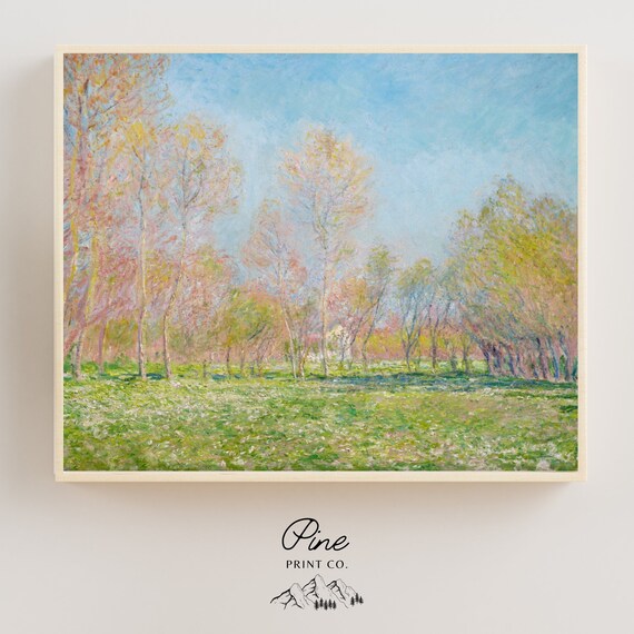 Monet Painting, Claude Monet, Monet Print, Tree Painting, Monet Art, Spring in Giverny, Landscape Painting, Vintage Print, Fine Art Print