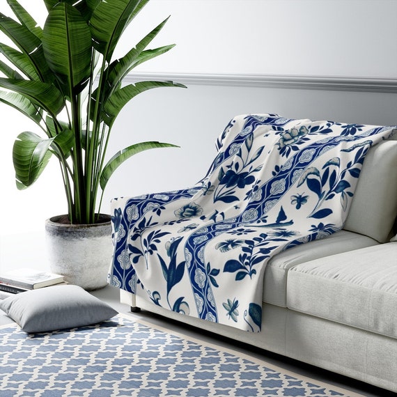 Blue patterned blanket hotsell