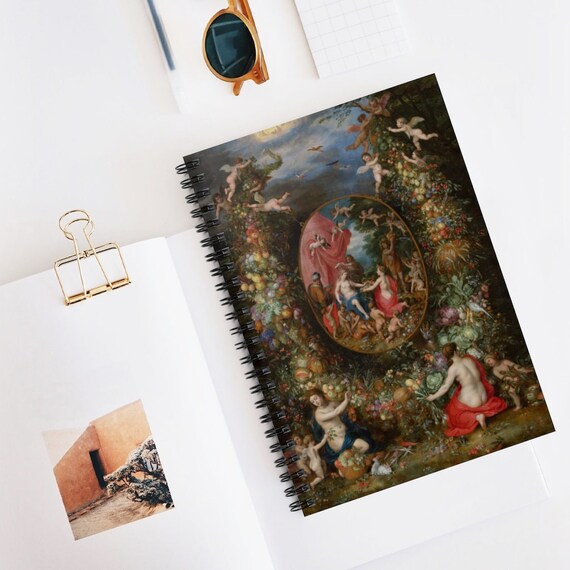 Gothic Notebook, Spiral Notebook, Gothic Gift, Art Notebook, Black Spiral Notebook, Angel Notebook, Vintage Gothic, Black Journal