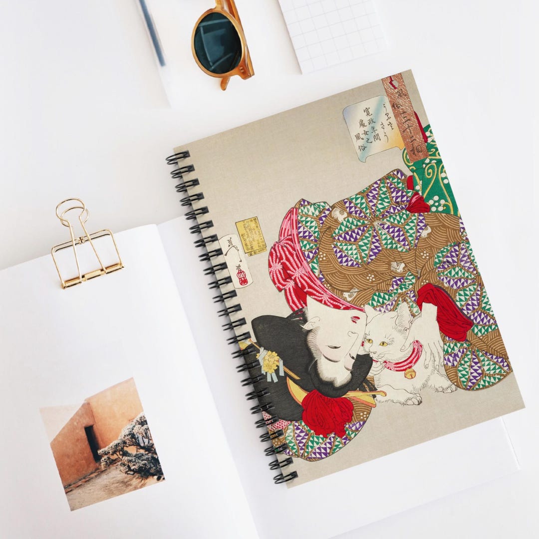 Japanese Notebook, Spiral Notebook, Lined Journal, Japanese Gift, Cat ...