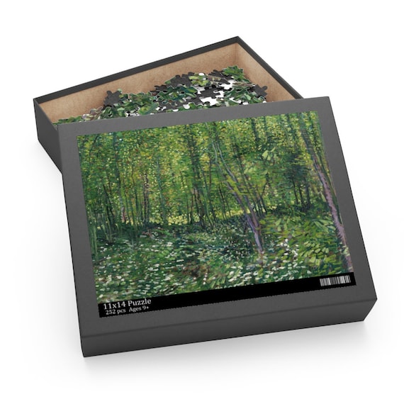 Tree Puzzle, Van Gogh Puzzle, Van Gogh Painting, Tree Painting, Van Gogh Gift, Forest Puzzle, Forest Painting, Van Gogh Art, Green Puzzle