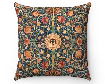 Boho Throw Pillow, William Morris, Morris Art, Art Nouveau Pillow, Orange Pillow, Bohemian Pillow, Pillow Case, Mandala Pillow