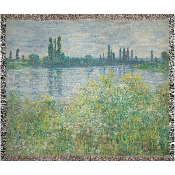 Monet Blanket, Claude Monet, Woven Blanket, Banks Of The Seine, Monet Decor, Impressionist Art, Monet Painting, Boho Blanket, Art Blanket