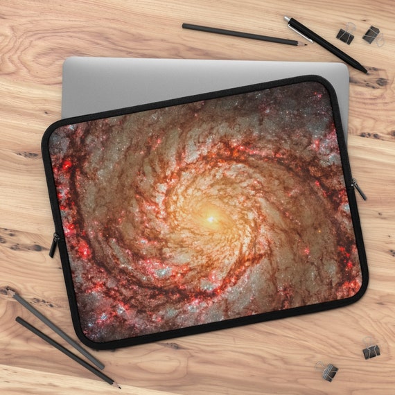 Space Laptop Sleeve, Galaxy Laptop, Orange Laptop Case, Tablet Sleeve, iPad Sleeve, Spiral Galaxy, Astronomy Gift, NASA Laptop Case