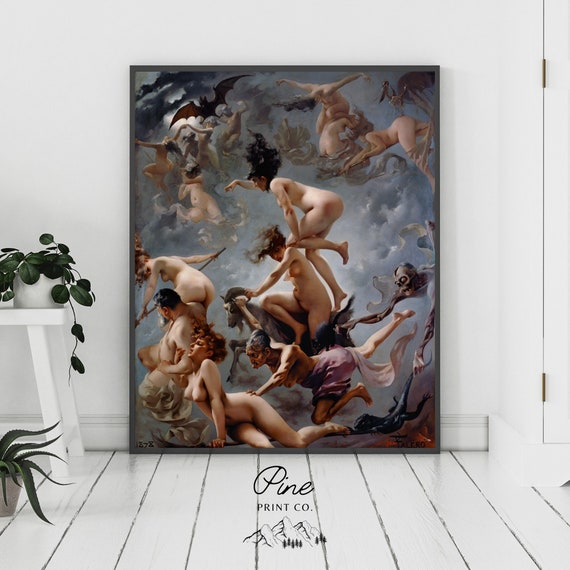 Witch Painting, Witchy Decor, Halloween Art, Witch Art, Gothic Painting, Witch Wall Art, Gothic Wall Art, Spooky Decor, Halloween Print