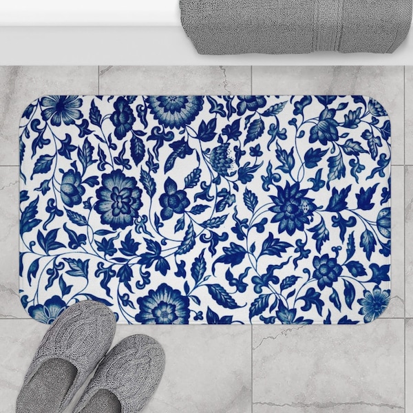 Floral Bath Mat Etsy