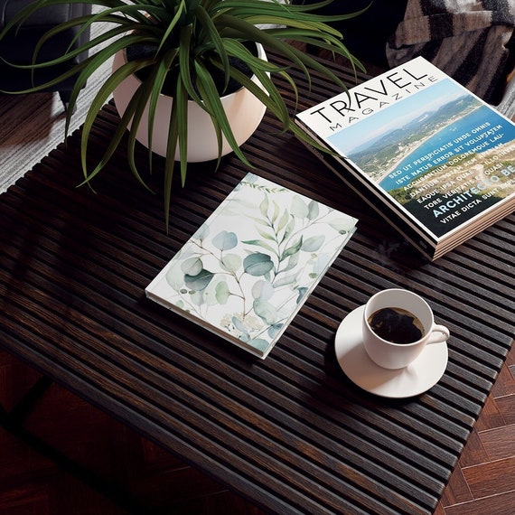 Botanical Journal, White Journal, White Notebook, Plant Journal, Botanical Gift, Eucalyptus Journal, Nature Notebook, Plant Notebook