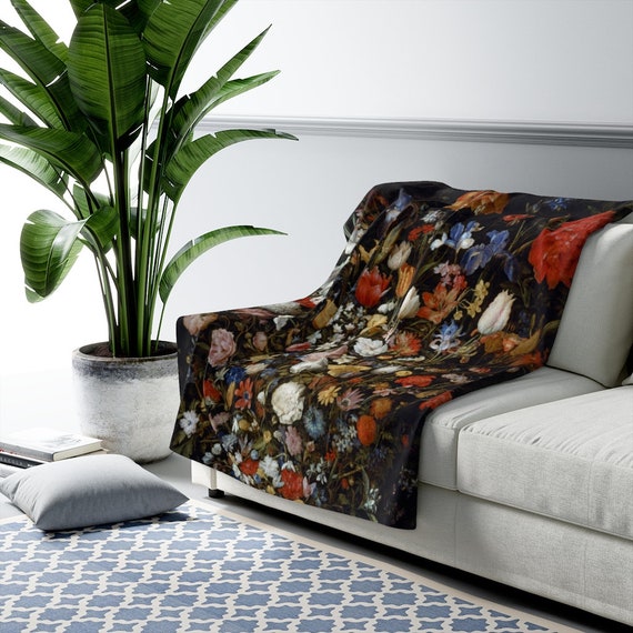 Black floral throw 2025 blanket