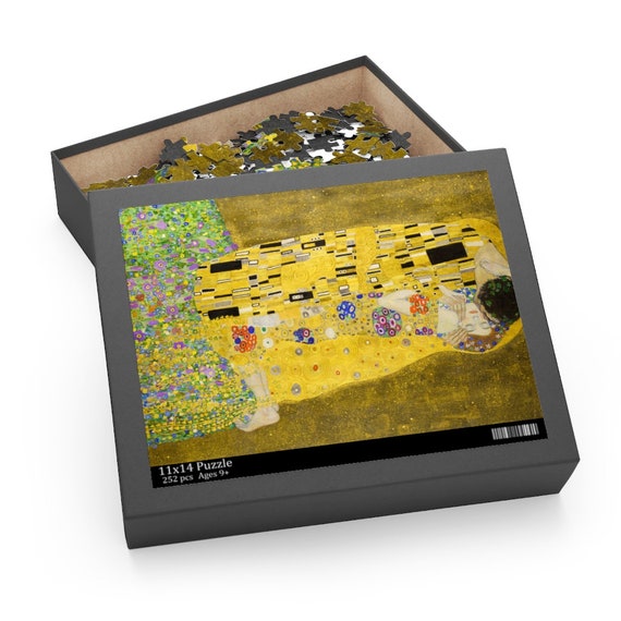 Klimt Puzzle, The Kiss, Gustav Klimt, Art Puzzle, Jigsaw Puzzle, Klimt Kiss, Fine Art Puzzle, Painting Puzzle, Fine Art Gift, Kiss Puzzle