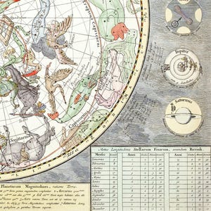 Vintage Zodiac Astrology Tapestry | Celestial Star Chart Wall Hanging, Witchy Cottagecore Accent Piece image 6
