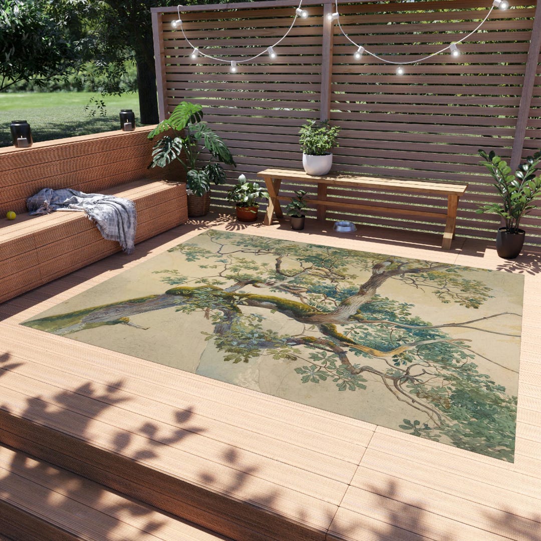 Tree Rug, Nature Rug, Area Rug, Beige Rug, Botanical Rug, Tree Painting ...