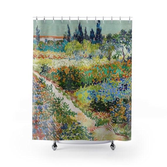 Art Shower Curtain, Van Gogh, Shower Curtain, Van Gogh Painting, Plant Shower Curtain, Garden Painting, Van Gogh Art, Vincent Van Gogh