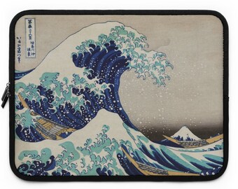 Art Laptop Sleeve, Japanese Wave, 13 MacBook Sleeve, Hokusai Wave