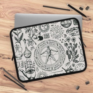 Alchemie Laptoptasche, Hexenlaptophülle, okkulte Kunst, Alchemie Kunst, magische Laptophülle, Boho Laptophülle, Hexenlaptophülle, Hexenkunst