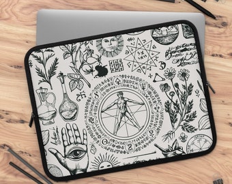 Funda para portátil de alquimia, funda para portátil de brujas, arte oculto, arte alquímico, funda mágica para portátil, funda bohemia para portátil, funda para portátil de brujas, arte de brujas