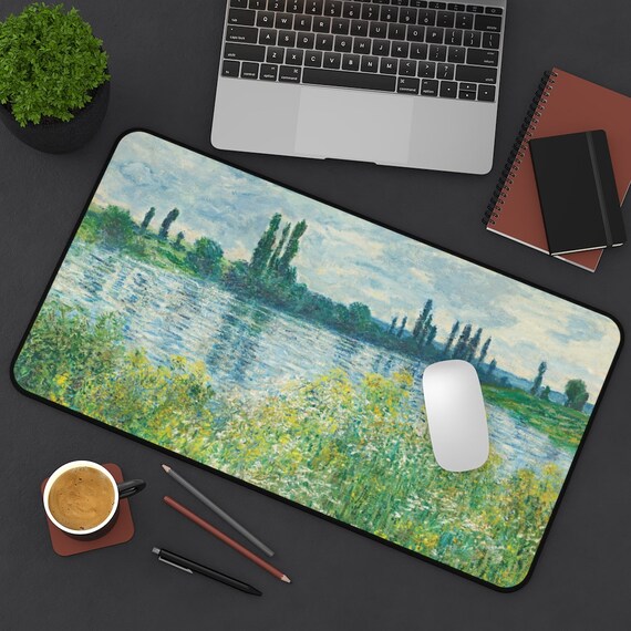 Nature Desk Mat, Green Desk Mat, Monet Mousepad, Claude Monet, Monet Painting, Plant Desk Mat, Nature Mousepad, Monet Decor, Monet Office