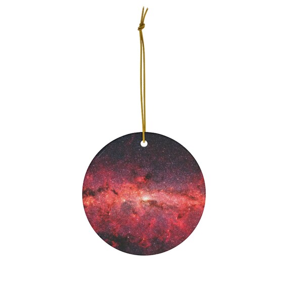 Space Ornament, Astronomy Gift, NASA Ornament, Red Ornament, Galaxy Ornament, Black Ornament, Christmas Ornament, Ceramic Ornament