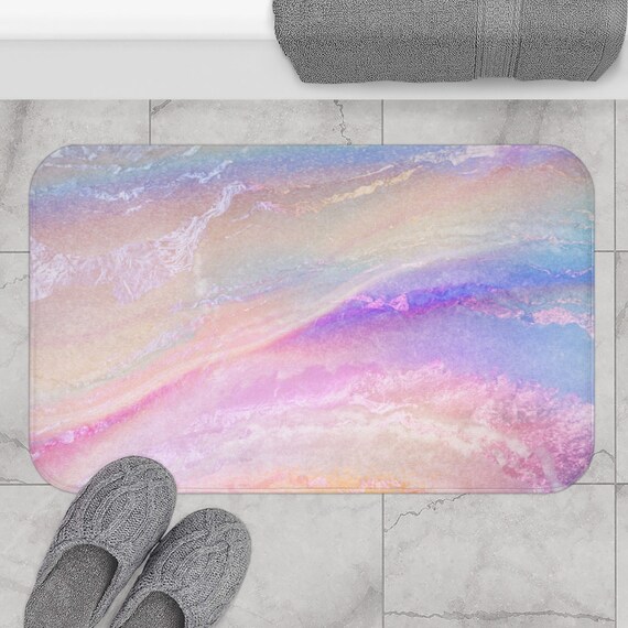 Rainbow Bath Mat, Holographic Bathroom, Rainbow Bathroom, Rainbow Decor, Colorful Bath Mat, Pink Bath Mat, Rainbow Shower, Rainbow Mat