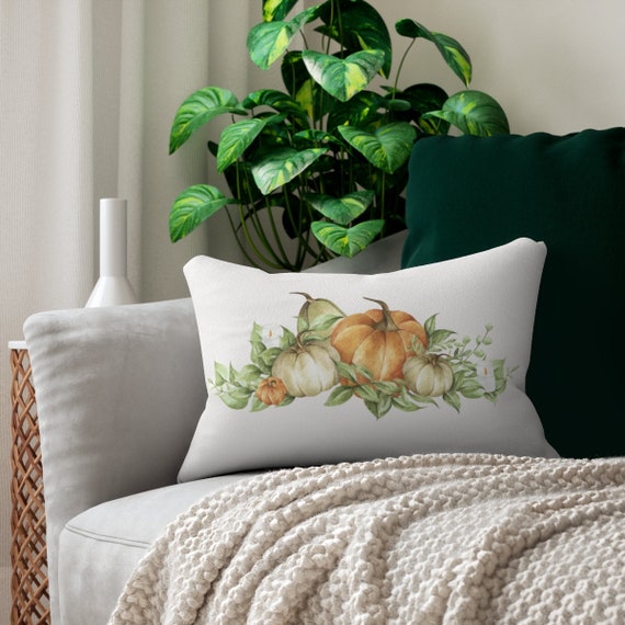 Fall Pillow, Thanksgiving Pillow, Fall Home Decor, Autumn Decor, Pumpkin Pillow, Plant Pillow, Autumn Decor, Lumbar Pillow, Autumn Pillow