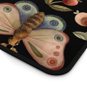 Tapis de bureau noir, décoration antimites, tapis de bureau botanique, tapis de bureau plante, tapis de souris nature, tapis de souris antimites, tapis de souris noir, tapis de bureau bohème, décoration végétale image 9