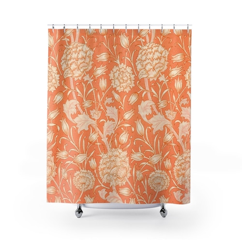 Orange Shower Curtain William Morris Art Nouveau Vintage - Etsy