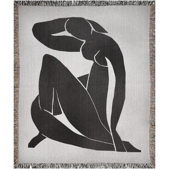 Matisse Blanket, Woven Blanket, Black Throw, Blue Nude, Henri Matisse, Art Blanket, Woman Blanket, Matisse Tapestry, Matisse Blue Nude