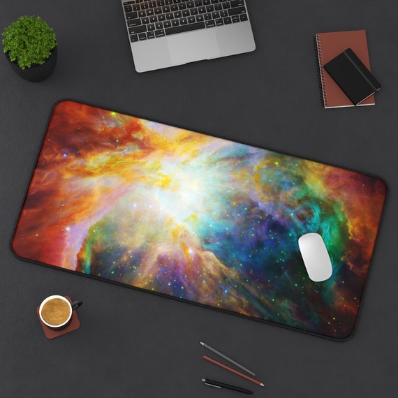 Space Desk Mat, Galaxy Desk Mat, Space Mousepad, Galaxy Mousepad, NASA Mousepad, Rainbow Desk Mat, Rainbow Mousepad, Astronomy Gift