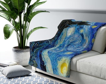 Starry Night Blanket, Van Gogh Blanket, Art Throw Blanket, Starry Night Decor, Van Gogh Gift, Blue Blanket, Van Gogh Decor, Vincent Van Gogh
