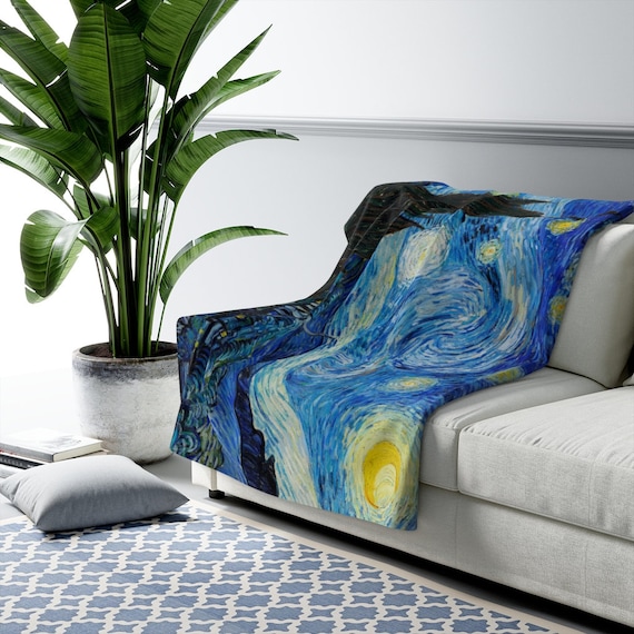 Starry Night Blanket, Van Gogh Blanket, Art Throw Blanket, Starry Night Decor, Van Gogh Gift, Blue Blanket, Van Gogh Decor, Vincent Van Gogh