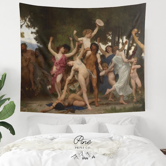 Renaissance Tapestry, Art Tapestry, William Bouguereau, Angel Tapestry, Mythology Tapestry, Painting Tapestry, Vintage Art, Renaissance Art