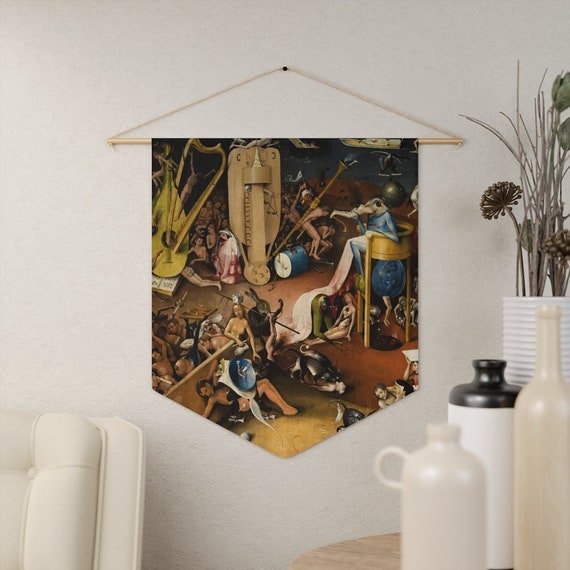 Garden Of Earthly Delights, Renaissance Tapestry, Medieval Art, Surrealist Art, Hieronymus Bosch, Vintage Tapestry, Medieval Tapestry