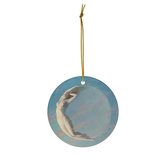 Moon Ornament, Nude Woman, Woman Ornament, Boho Ornament, Art Ornament, Ceramic Ornaments, Woman Moon, Christmas Ornament