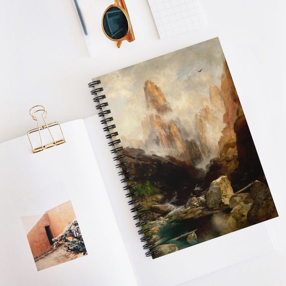 Nature Notebook, Thomas Moran, Utah Art, Watercolor Nature, Mountain Painting, Nature Journal, Spiral Notebook, Mountain Notebook