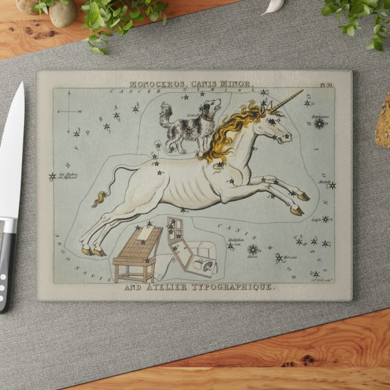 Unicorn Cutting Board, Unicorn Gift, Vintage Unicorn, Zodiac Gift, Astrology Gift, Unicorn Art, Vintage Zodiac, Vintage Cutting Board