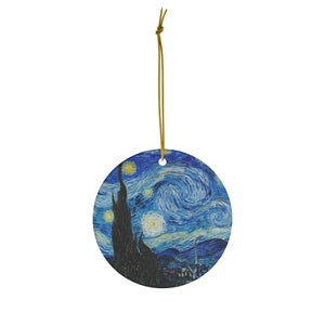 Ornement Van Gogh, décoration artistique, nuit étoilée, tableau de Van Gogh, décoration de Noël, décoration en céramique, Vincent Van Gough, cadeau Van Gogh