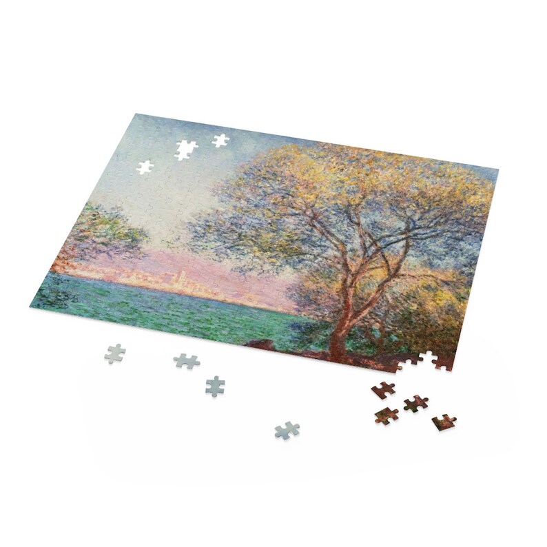 Monet Puzzle - Claude Monet Antibes Scene Jigsaw - Vibrant Color Print, Chipboard Material, Multiple Sizes Gift 20" × 16" (500 pcs)