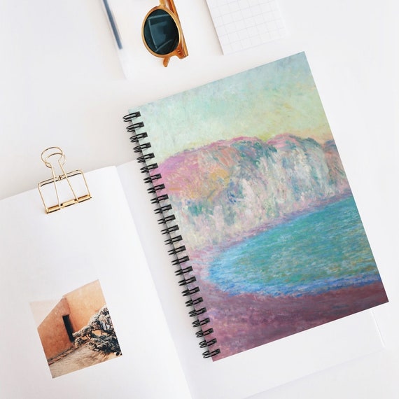 Monet Notebook, Spiral Notebook, Pastel Notebook, Landscape Painting, Monet Painting, Claude Monet, Rainbow Notebook, Monet Art